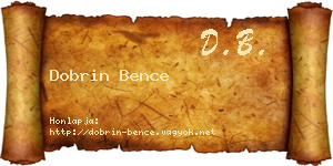 Dobrin Bence névjegykártya